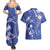 FSM Chuuk Constitution Day Couples Matching Summer Maxi Dress and Hawaiian Shirt Frangipani Flowers Polynesian Curves Style