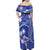 FSM Chuuk Constitution Day Family Matching Off Shoulder Maxi Dress and Hawaiian Shirt Frangipani Flowers Polynesian Curves Style