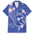 FSM Chuuk Constitution Day Family Matching Off Shoulder Short Dress and Hawaiian Shirt Frangipani Flowers Polynesian Curves Style