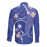 FSM Chuuk Constitution Day Long Sleeve Button Shirt Frangipani Flowers Polynesian Curves Style LT14 - Polynesian Pride