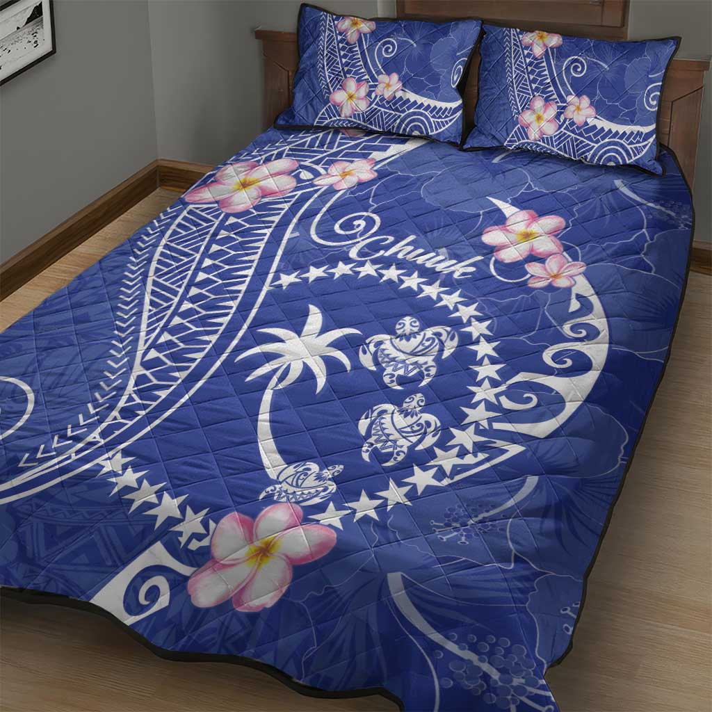 FSM Chuuk Constitution Day Quilt Bed Set Frangipani Flowers Polynesian Curves Style LT14 - Polynesian Pride