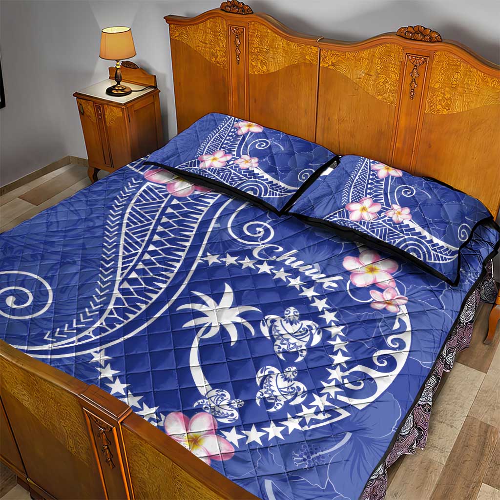 FSM Chuuk Constitution Day Quilt Bed Set Frangipani Flowers Polynesian Curves Style LT14 - Polynesian Pride