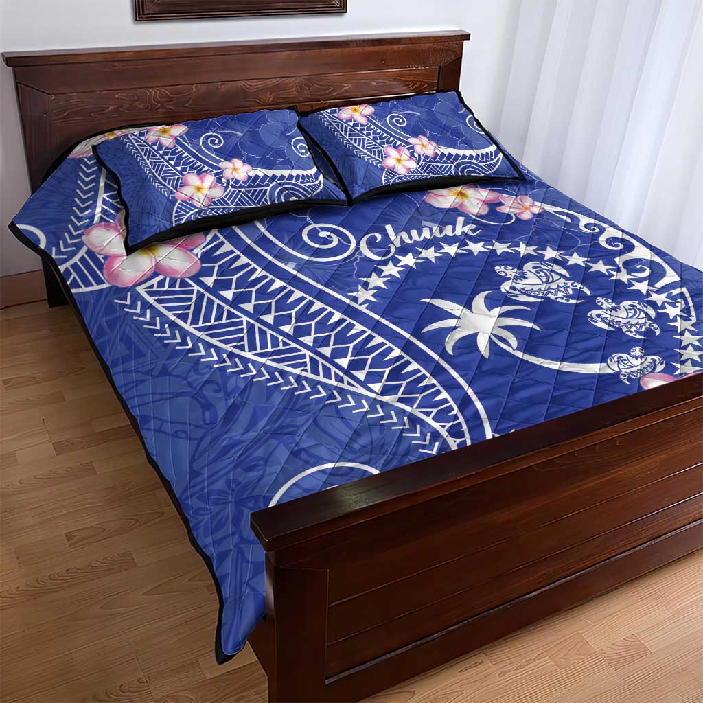 FSM Chuuk Constitution Day Quilt Bed Set Frangipani Flowers Polynesian Curves Style LT14 - Polynesian Pride