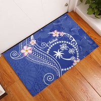 FSM Chuuk Constitution Day Rubber Doormat Frangipani Flowers Polynesian Curves Style LT14 - Polynesian Pride