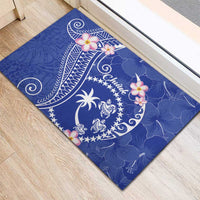 FSM Chuuk Constitution Day Rubber Doormat Frangipani Flowers Polynesian Curves Style LT14 - Polynesian Pride