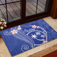 FSM Chuuk Constitution Day Rubber Doormat Frangipani Flowers Polynesian Curves Style LT14 - Polynesian Pride