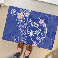 FSM Chuuk Constitution Day Rubber Doormat Frangipani Flowers Polynesian Curves Style LT14 - Polynesian Pride