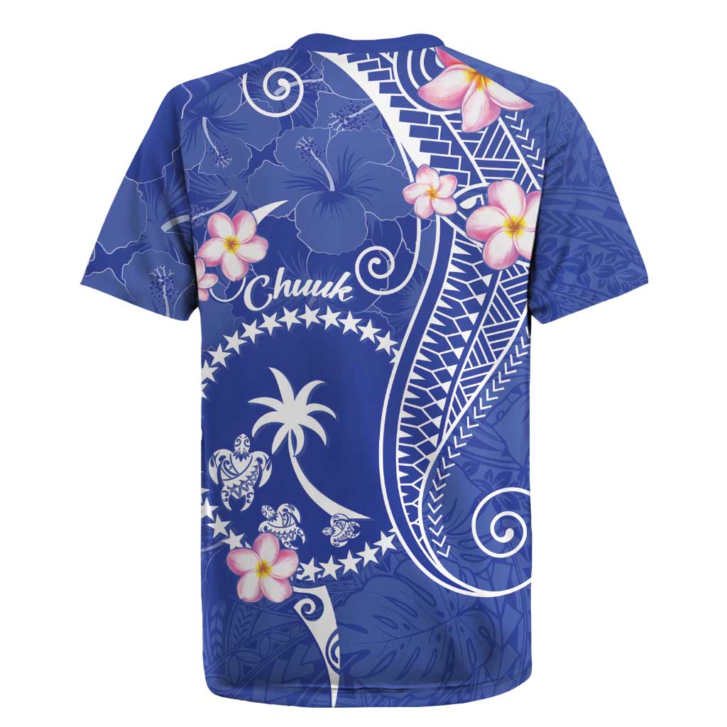 FSM Chuuk Constitution Day Rugby Jersey Frangipani Flowers Polynesian Curves Style LT14 - Polynesian Pride