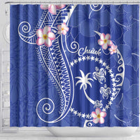 FSM Chuuk Constitution Day Shower Curtain Frangipani Flowers Polynesian Curves Style LT14 - Polynesian Pride