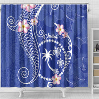 FSM Chuuk Constitution Day Shower Curtain Frangipani Flowers Polynesian Curves Style LT14 - Polynesian Pride