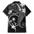 FSM Chuuk Family Matching Long Sleeve Bodycon Dress and Hawaiian Shirt Turtle Tropical Flowers Polynesian - Black