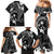 FSM Chuuk Family Matching Mermaid Dress and Hawaiian Shirt Turtle Tropical Flowers Polynesian - Black