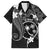 FSM Chuuk Family Matching Short Sleeve Bodycon Dress and Hawaiian Shirt Turtle Tropical Flowers Polynesian - Black