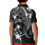 FSM Chuuk Kid Polo Shirt Turtle Tropical Flowers Polynesian - Black