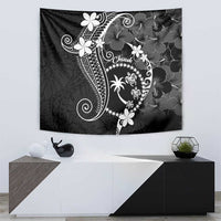 FSM Chuuk Tapestry Turtle Tropical Flowers Polynesian - Black LT14 - Polynesian Pride