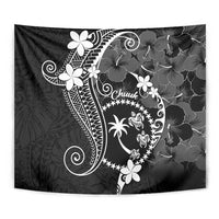 FSM Chuuk Tapestry Turtle Tropical Flowers Polynesian - Black LT14 - Polynesian Pride