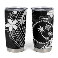 FSM Chuuk Tumbler Cup Turtle Tropical Flowers Polynesian - Black LT14 Black - Polynesian Pride