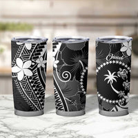 FSM Chuuk Tumbler Cup Turtle Tropical Flowers Polynesian - Black LT14 - Polynesian Pride
