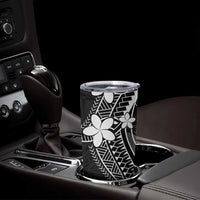 FSM Chuuk Tumbler Cup Turtle Tropical Flowers Polynesian - Black LT14 - Polynesian Pride