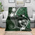 FSM Chuuk Blanket Turtle Tropical Flowers Polynesian - Green