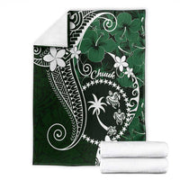 FSM Chuuk Blanket Turtle Tropical Flowers Polynesian - Green LT14 - Polynesian Pride