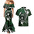 FSM Chuuk Couples Matching Mermaid Dress and Hawaiian Shirt Turtle Tropical Flowers Polynesian - Green