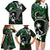 FSM Chuuk Family Matching Long Sleeve Bodycon Dress and Hawaiian Shirt Turtle Tropical Flowers Polynesian - Green