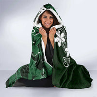 FSM Chuuk Hooded Blanket Turtle Tropical Flowers Polynesian - Green LT14 - Polynesian Pride
