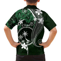 FSM Chuuk Kid Hawaiian Shirt Turtle Tropical Flowers Polynesian - Green LT14 - Polynesian Pride