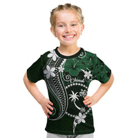 FSM Chuuk Kid T Shirt Turtle Tropical Flowers Polynesian - Green LT14 Green - Polynesian Pride