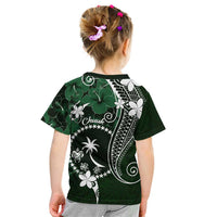 FSM Chuuk Kid T Shirt Turtle Tropical Flowers Polynesian - Green LT14 - Polynesian Pride