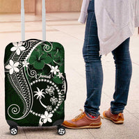 FSM Chuuk Luggage Cover Turtle Tropical Flowers Polynesian - Green LT14 Green - Polynesian Pride