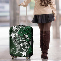 FSM Chuuk Luggage Cover Turtle Tropical Flowers Polynesian - Green LT14 - Polynesian Pride