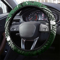FSM Chuuk Steering Wheel Cover Turtle Tropical Flowers Polynesian - Green LT14 - Polynesian Pride
