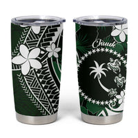 FSM Chuuk Tumbler Cup Turtle Tropical Flowers Polynesian - Green LT14 Green - Polynesian Pride