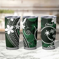 FSM Chuuk Tumbler Cup Turtle Tropical Flowers Polynesian - Green LT14 - Polynesian Pride