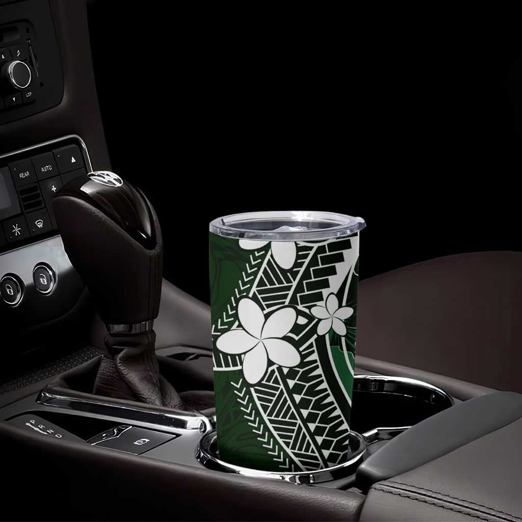 FSM Chuuk Tumbler Cup Turtle Tropical Flowers Polynesian - Green LT14 - Polynesian Pride