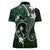 FSM Chuuk Women Polo Shirt Turtle Tropical Flowers Polynesian - Green