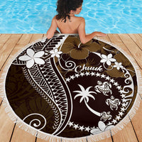 FSM Chuuk Beach Blanket Turtle Tropical Flowers Polynesian - Brown LT14 - Polynesian Pride