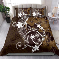 FSM Chuuk Bedding Set Turtle Tropical Flowers Polynesian - Brown LT14 - Polynesian Pride