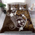 FSM Chuuk Bedding Set Turtle Tropical Flowers Polynesian - Brown