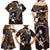 FSM Chuuk Family Matching Off Shoulder Maxi Dress and Hawaiian Shirt Turtle Tropical Flowers Polynesian - Brown