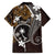 FSM Chuuk Family Matching Short Sleeve Bodycon Dress and Hawaiian Shirt Turtle Tropical Flowers Polynesian - Brown