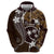 FSM Chuuk Hoodie Turtle Tropical Flowers Polynesian - Brown