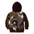 FSM Chuuk Kid Hoodie Turtle Tropical Flowers Polynesian - Brown