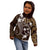 FSM Chuuk Kid Hoodie Turtle Tropical Flowers Polynesian - Brown