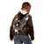 FSM Chuuk Kid Hoodie Turtle Tropical Flowers Polynesian - Brown