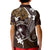 FSM Chuuk Kid Polo Shirt Turtle Tropical Flowers Polynesian - Brown