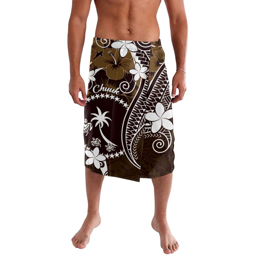 FSM Chuuk Lavalava Turtle Tropical Flowers Polynesian - Brown