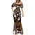 FSM Chuuk Mermaid Dress Turtle Tropical Flowers Polynesian - Brown